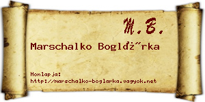 Marschalko Boglárka névjegykártya